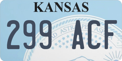 KS license plate 299ACF