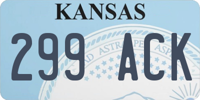 KS license plate 299ACK