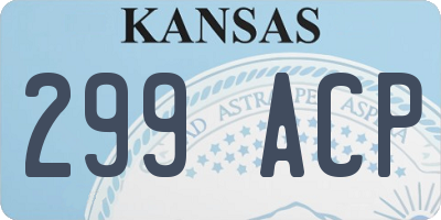 KS license plate 299ACP