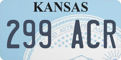 KS license plate 299ACR