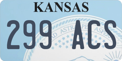 KS license plate 299ACS