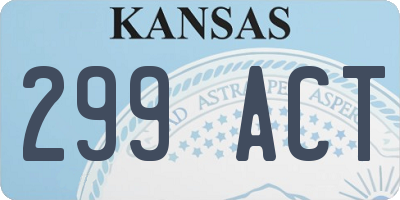 KS license plate 299ACT