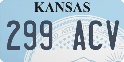 KS license plate 299ACV