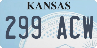 KS license plate 299ACW