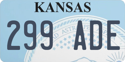 KS license plate 299ADE