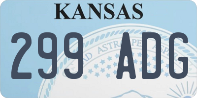 KS license plate 299ADG