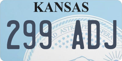 KS license plate 299ADJ