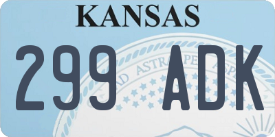 KS license plate 299ADK