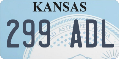 KS license plate 299ADL