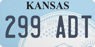 KS license plate 299ADT