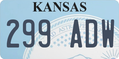KS license plate 299ADW