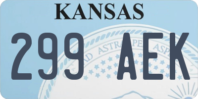 KS license plate 299AEK