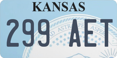KS license plate 299AET