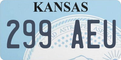 KS license plate 299AEU