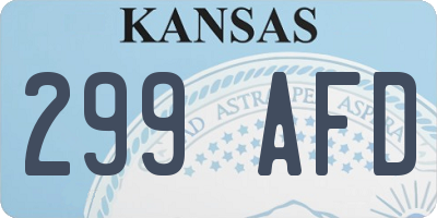 KS license plate 299AFD