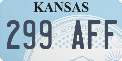 KS license plate 299AFF