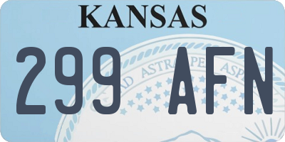 KS license plate 299AFN