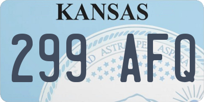 KS license plate 299AFQ