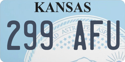 KS license plate 299AFU