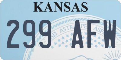 KS license plate 299AFW