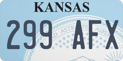 KS license plate 299AFX