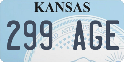 KS license plate 299AGE