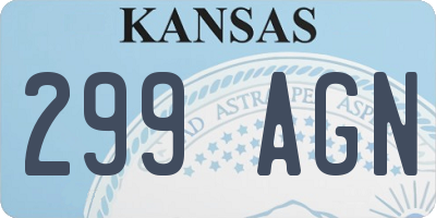 KS license plate 299AGN