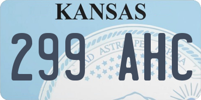 KS license plate 299AHC