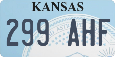 KS license plate 299AHF
