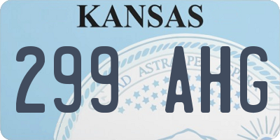 KS license plate 299AHG