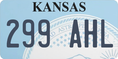 KS license plate 299AHL