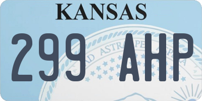 KS license plate 299AHP