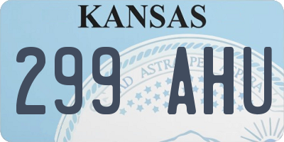 KS license plate 299AHU