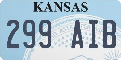 KS license plate 299AIB