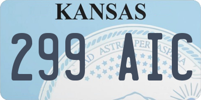 KS license plate 299AIC