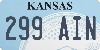 KS license plate 299AIN