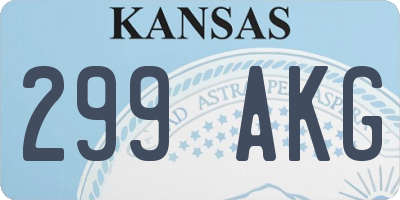 KS license plate 299AKG