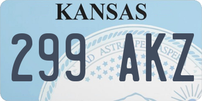 KS license plate 299AKZ