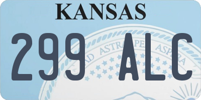 KS license plate 299ALC