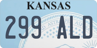 KS license plate 299ALD