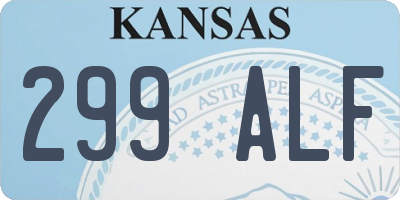 KS license plate 299ALF
