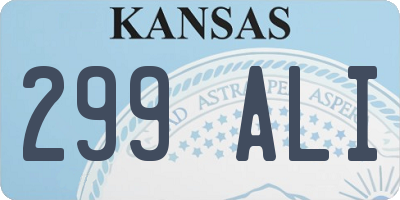 KS license plate 299ALI