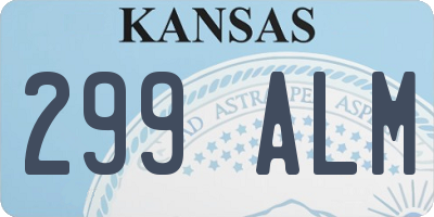 KS license plate 299ALM