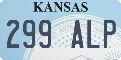 KS license plate 299ALP