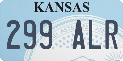 KS license plate 299ALR
