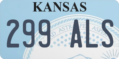 KS license plate 299ALS