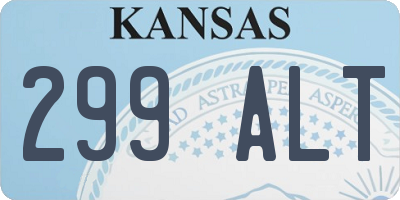 KS license plate 299ALT
