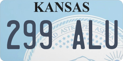 KS license plate 299ALU