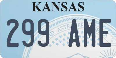 KS license plate 299AME
