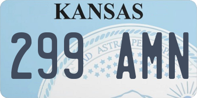 KS license plate 299AMN
